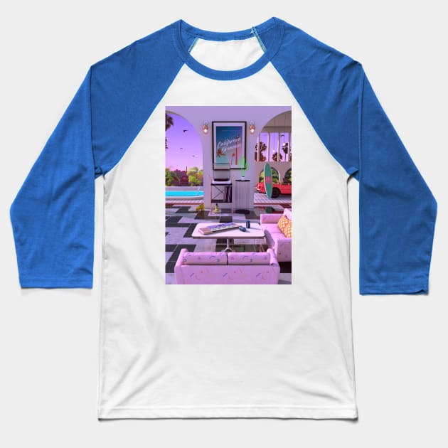 California Dreaming Baseball T-Shirt by dennybusyet